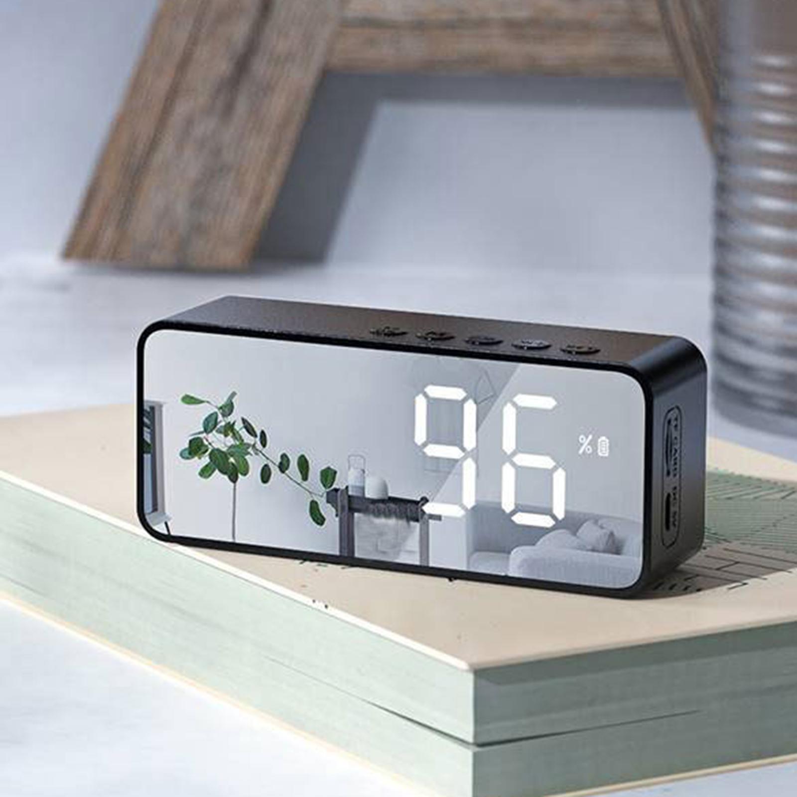 Wireless Bluetooth Speaker with FM Radio Dual   Clock Voice Broadcast