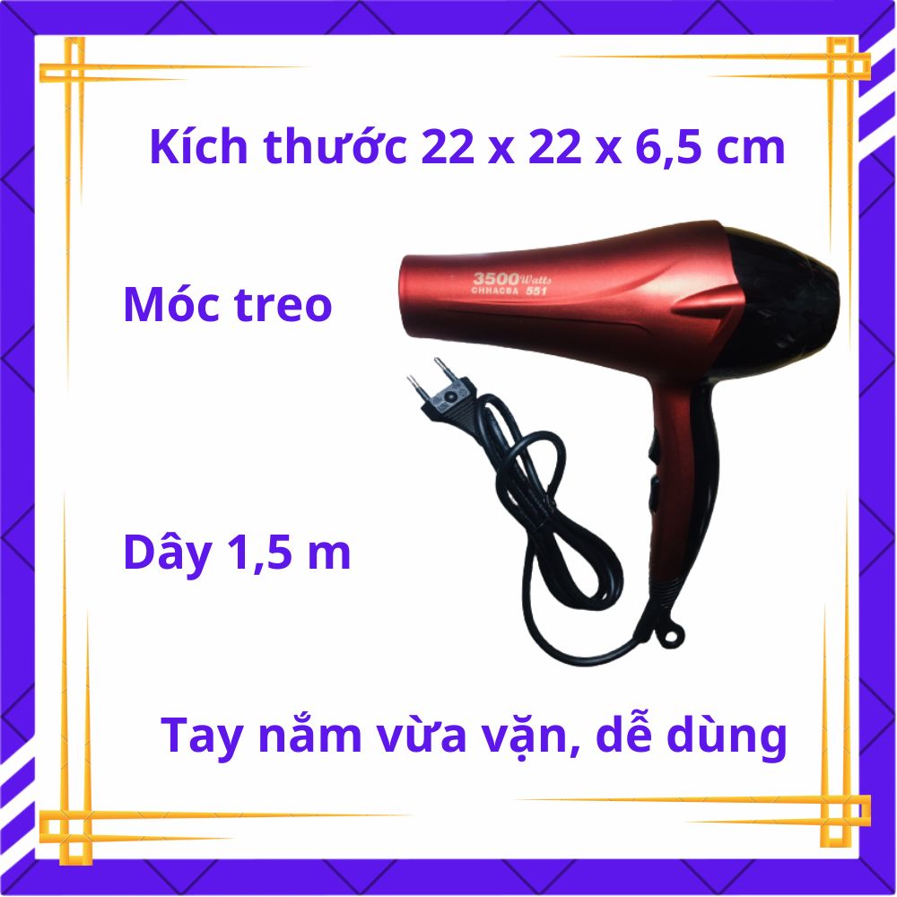 Máy sấy tóc công suất lớn 3500w/máy sấy tóc nóng - lạnh/luồng gió mạnh, nhiều chế độ nhiệt khác nhau, chăm sóc tóc, bảo vệ tóc hiệu quả/làm hài lòng người dùng/ vỏ nhựa cao cấp - sáng, bóng dễ vệ sinh