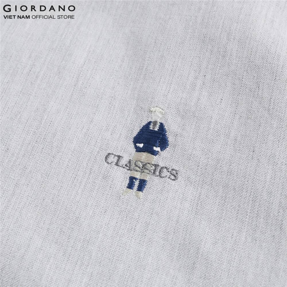 Áo Sơ Mi Oxford Nam Dài Tay Logo Classics Giordano Classic Shirt 01040043