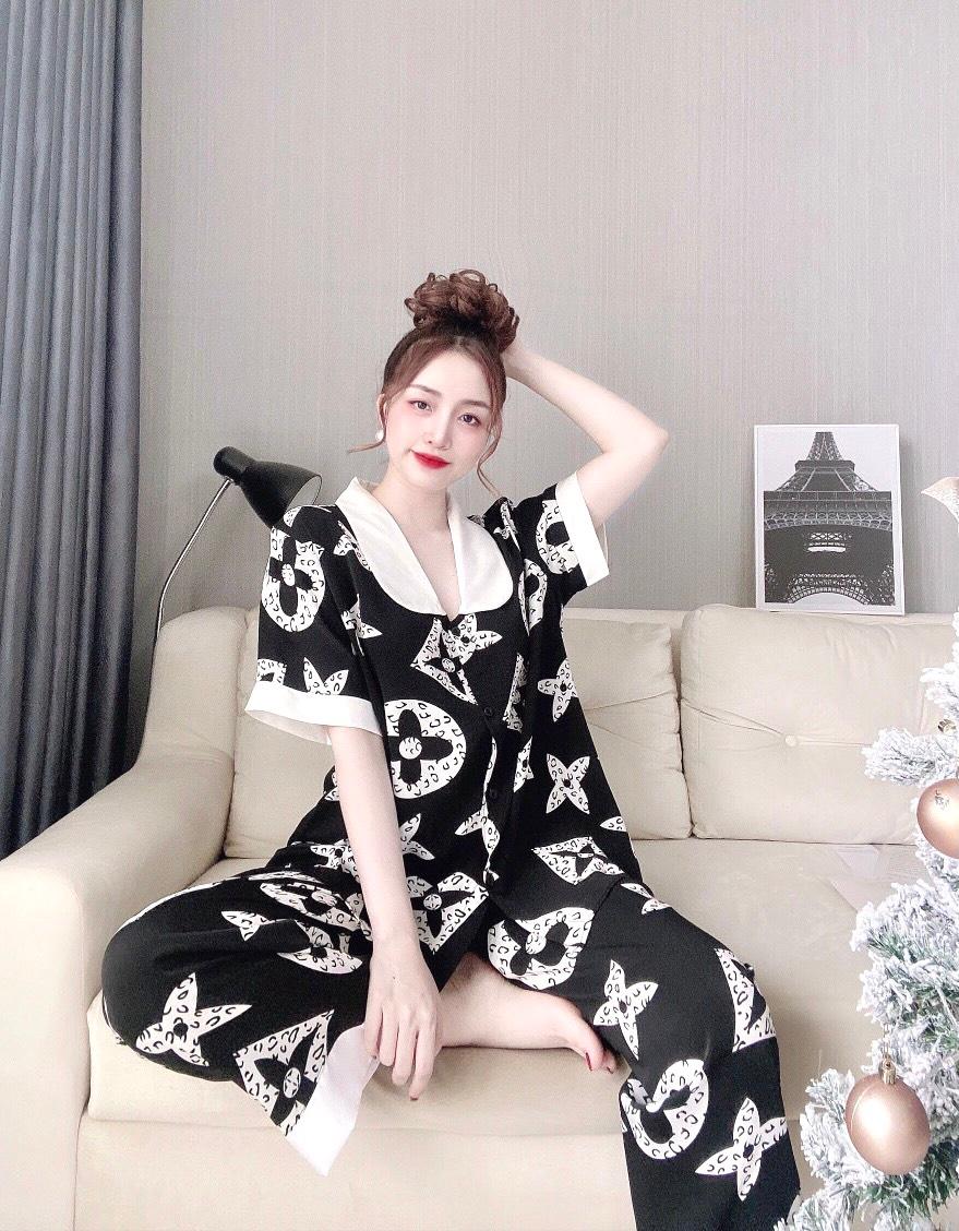 Đồ bộ pijama mặc nhà tay ngắn quần dài lụa mango cao cấp bigsize 60-75kg_đồ ngủ lụa mango cao cấp