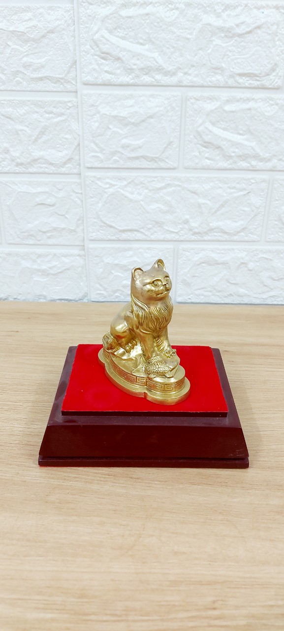 Tượng Mèo Phong Thủy Bằng Đồng