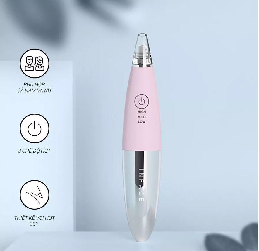 Máy Hút Mụn Đầu Đen Inface Blackhead Remover MS7000 - 2 chế độ - 4 loại đầu hút