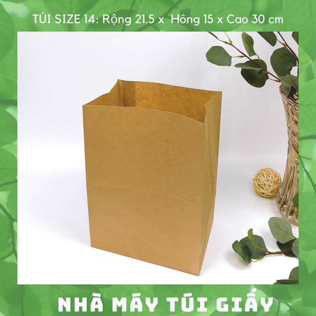 100 CHIẾC TÚI GIẤY KRAFT SIZE 14: 21.5x15x30 KHÔNG QUAI ( ẢNH THẬT SHOP TỰ CHỤP)