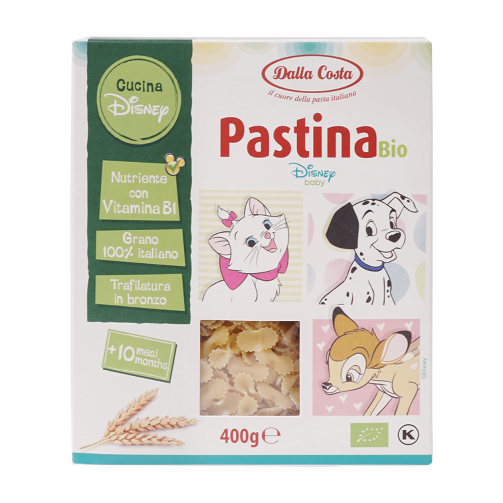 Nui nơ Pastina hữu cơ cho bé 400g Dalla Costa