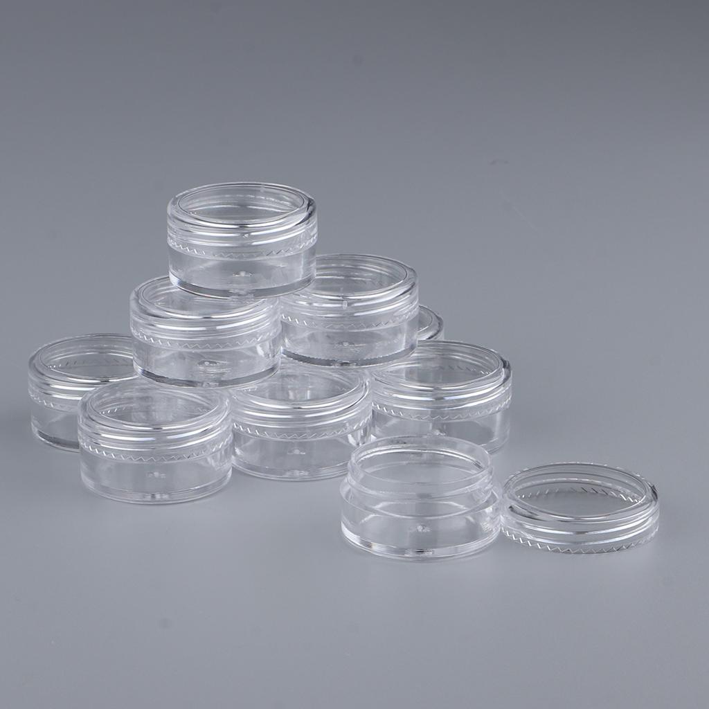 10x Empty Round Clear Makeup Jar Pot Powder Travel Cream Cosmetic Container 5g