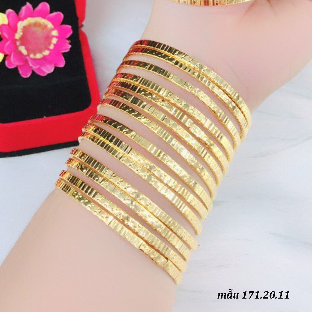 Bộ Vòng Xi Men Mạ Vàng 18k Gồm 07 Chiếc Khóa Gài Mẫu 171.09.10