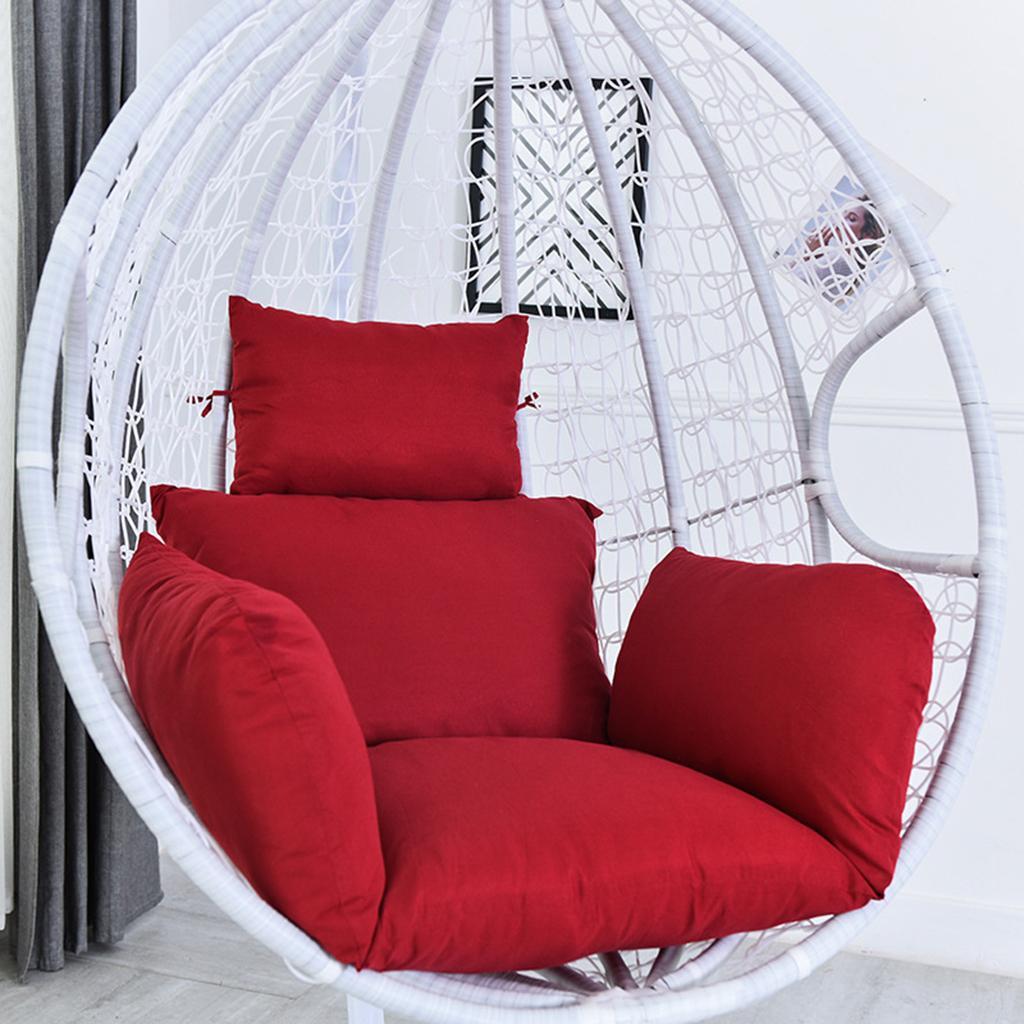 Swing Hanging Egg Chair Cushions Outdoor Garden Patio Hammock Porch Red