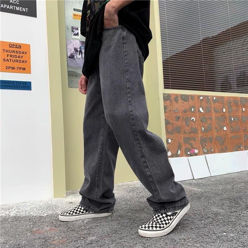 Quần ống rộng unisex nam nữ xám