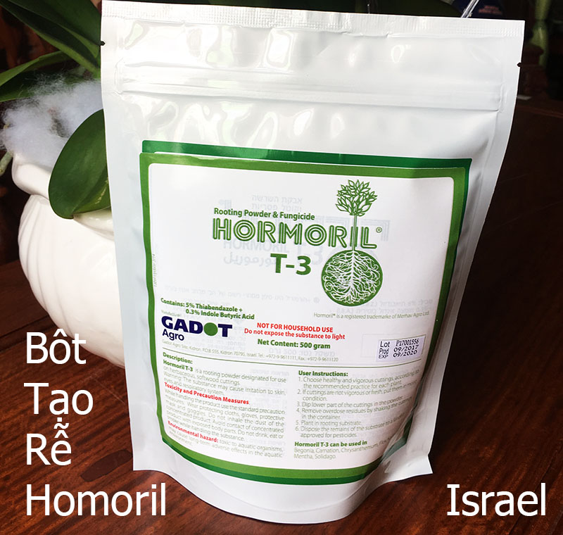 Nhập Khẩu Bột Kích Ra Rễ Israel cho cây thân Thảo, thân Mềm Hormoril T3 (with Fungicide)  có thành phần ngăn ngừa nấm bệnh cho rễ con