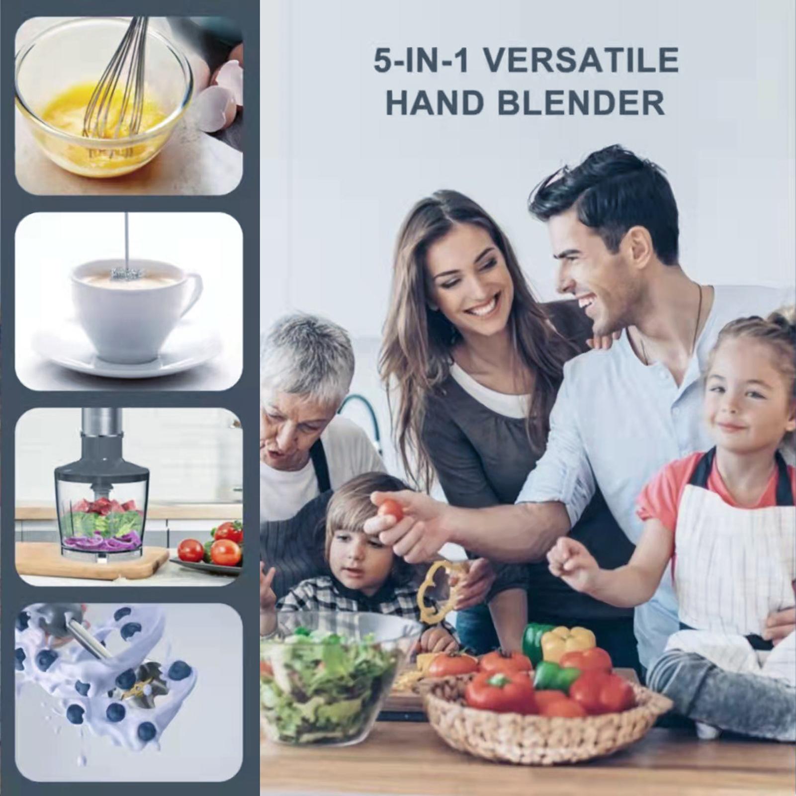 Máy Xay Sinh Tố Xay Thịt Đa Năng Cầm Tay 5 Trong 1 Dung Tích 500-600Ml