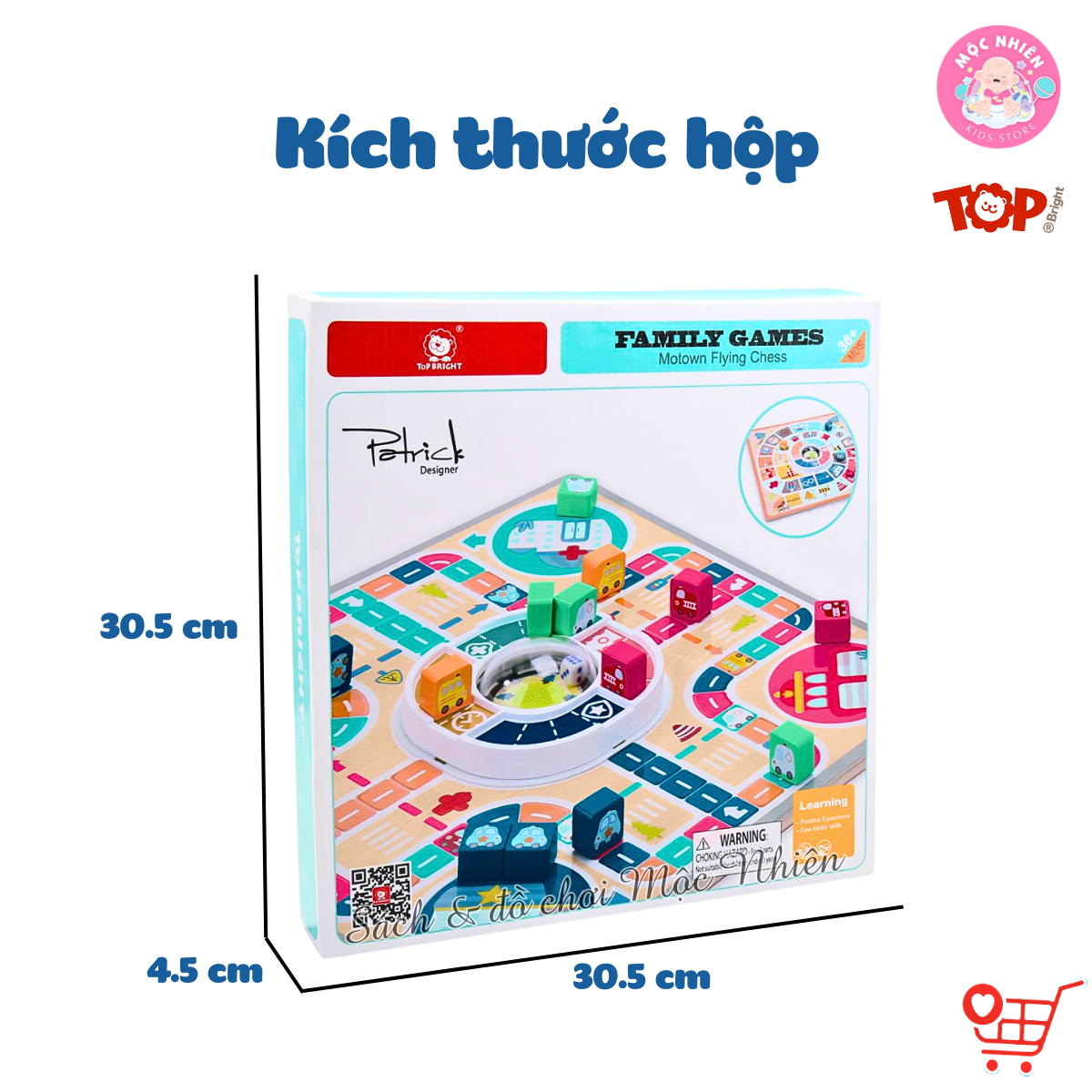 Đồ chơi Cờ cá ngựa phiên bản ô tô bằng gỗ chính hãng TOPBRIGHT - Family Games Motown Flying Chess (cho bé từ 3+)