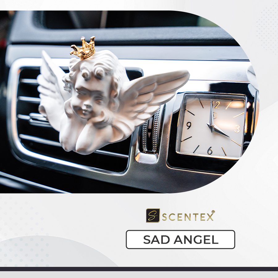 Nước hoa xe hơi cao cấp Scentex SAD ANGEL 100% Organic, được làm từ chất liệu đá Aroma Stone đặc biệt, dễ dàng thẩm thấu và khuếch tán mùi hương theo cửa gió điều hòa, khử mùi, diệt khuẩn hiệt quả - Hàng Chính Hãng