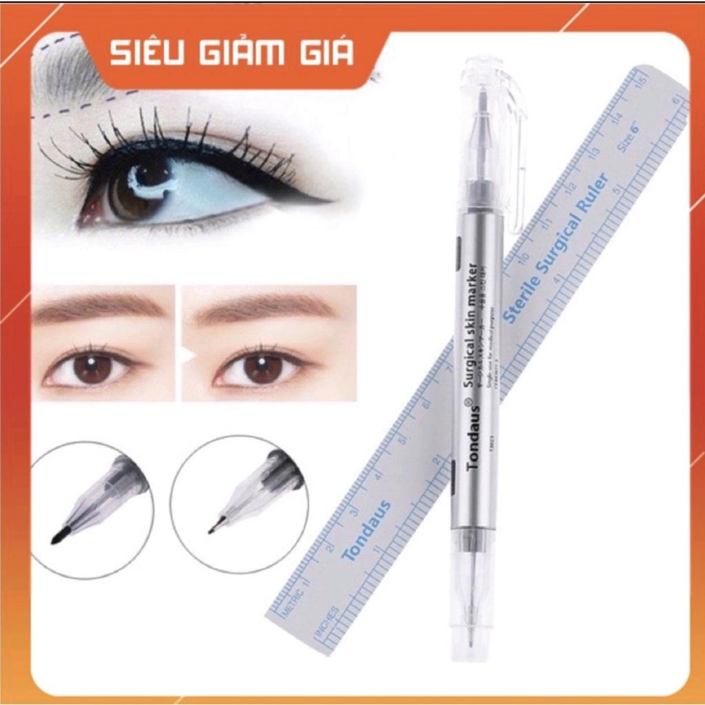 Bút Định Hình Lông Mày 2 Đầu TONDAUS Kèm Thước Nhựa Mềm