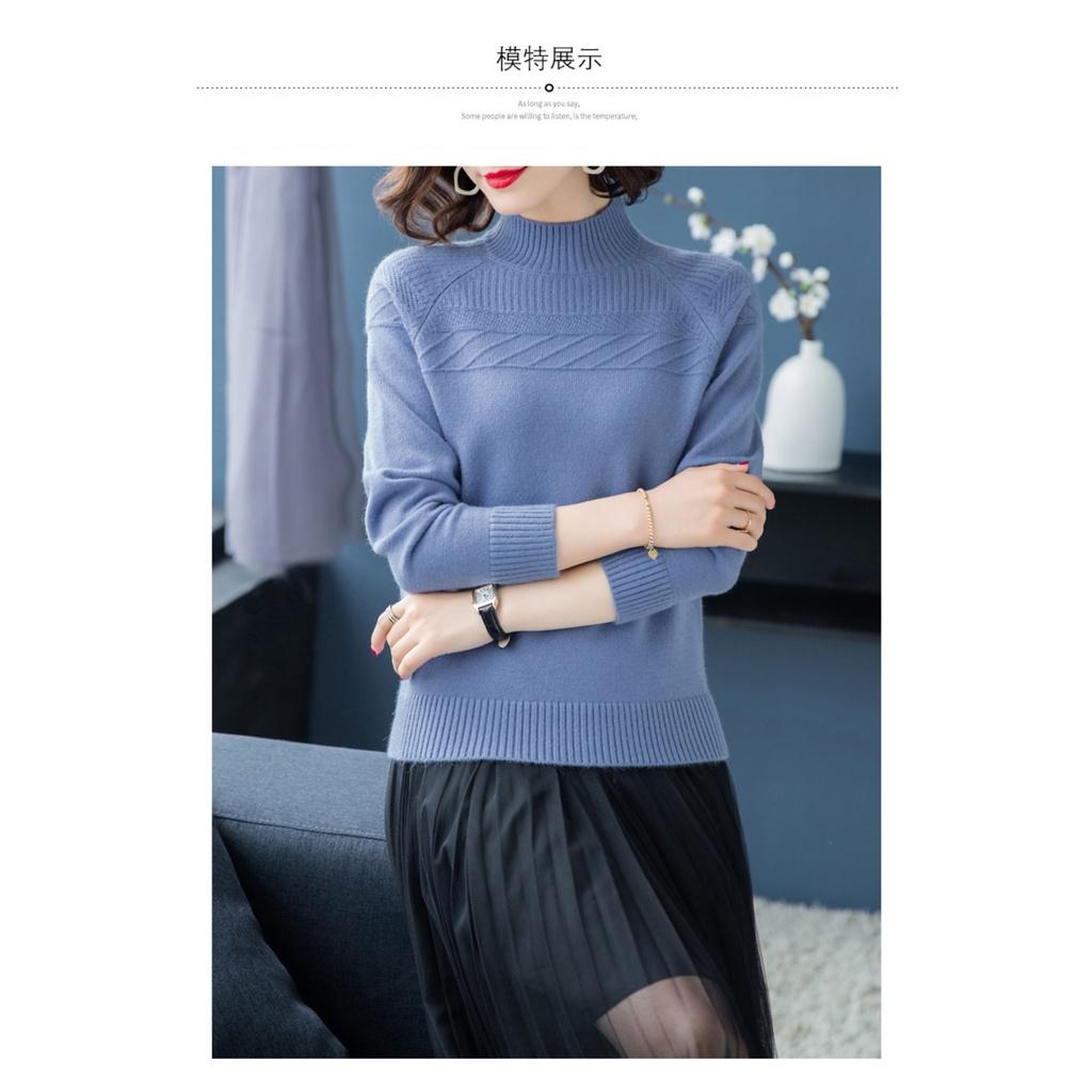 MS325 Áo len cổ 3p ngực cách điệu len lông cừu siêu mềm dày dặn
