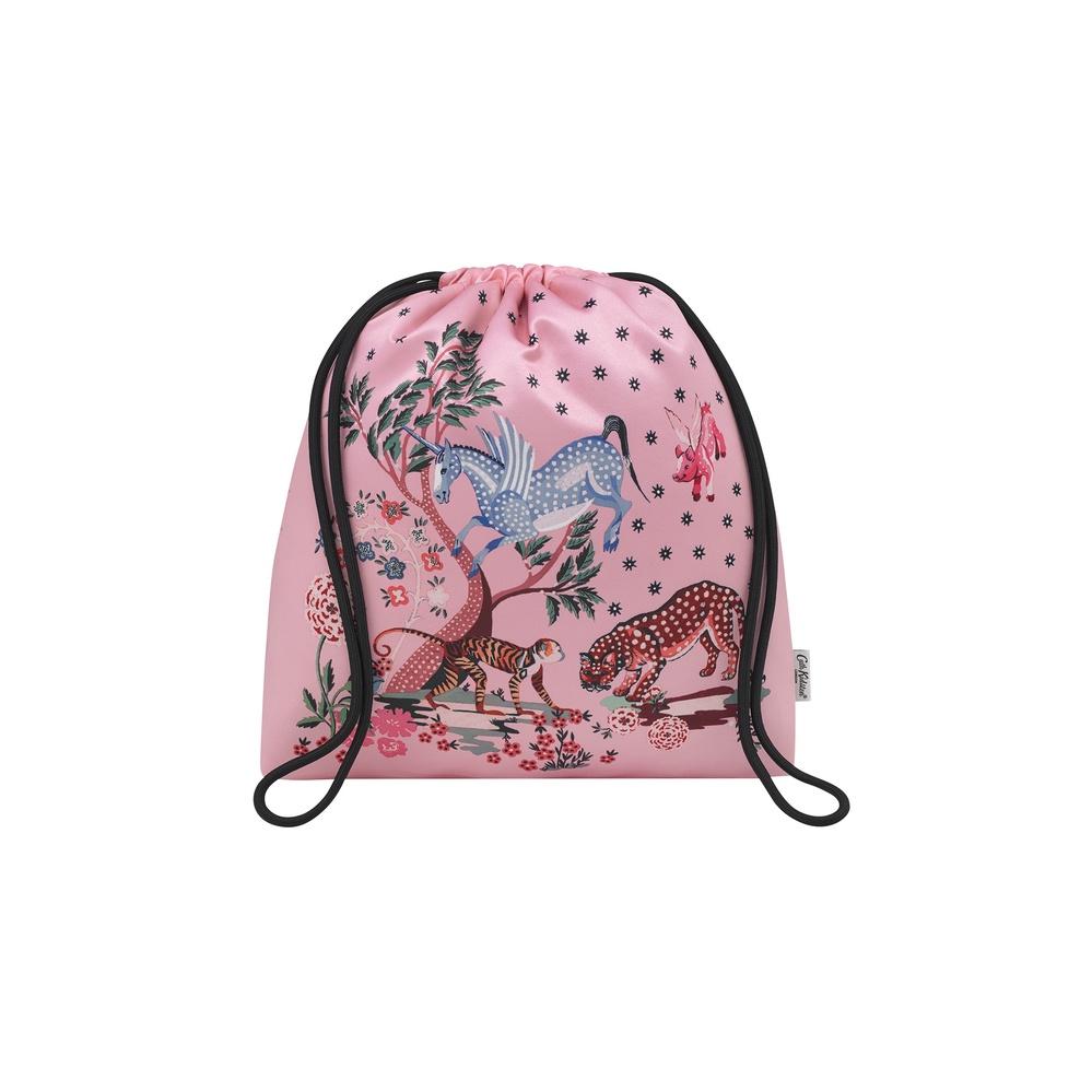 Cath Kidston - Túi dây rút/Recycled Satin Drawstring Pouch - Painted Kingdom Tote - Pink -1042337