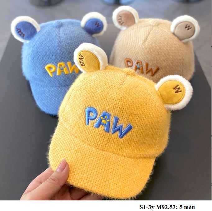 M92 Mũ lưỡi trai tai gấu dễ thương cho bé trai-bé gái S1-3y