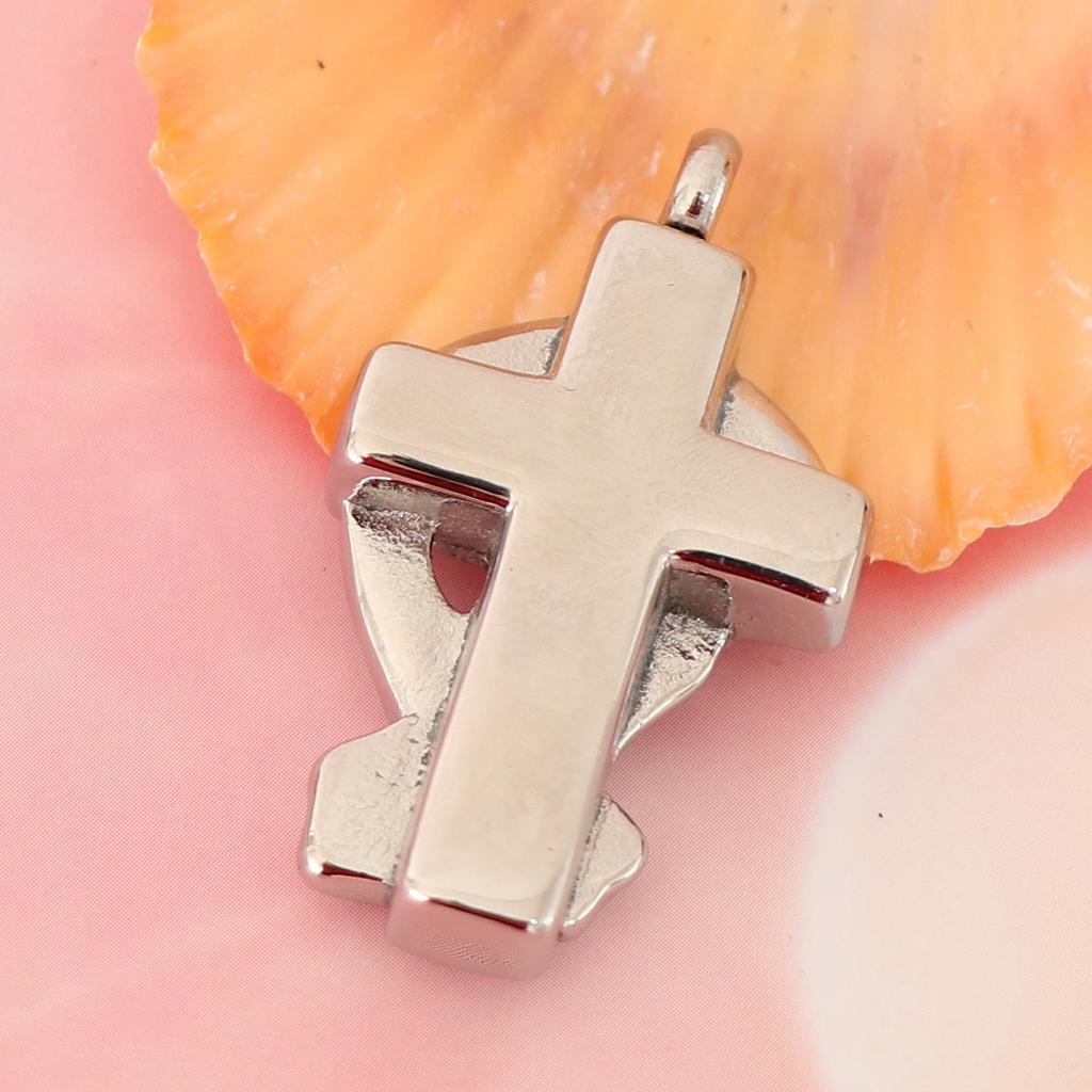 Stainless Steel Cross Ash Urn Pendant Memorial Cremation Jewelry