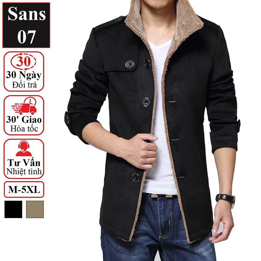 Áo Khoác Dạ Nam Áo Dạ Dáng Ngắn Lót Bông Sans07 Sans Shop