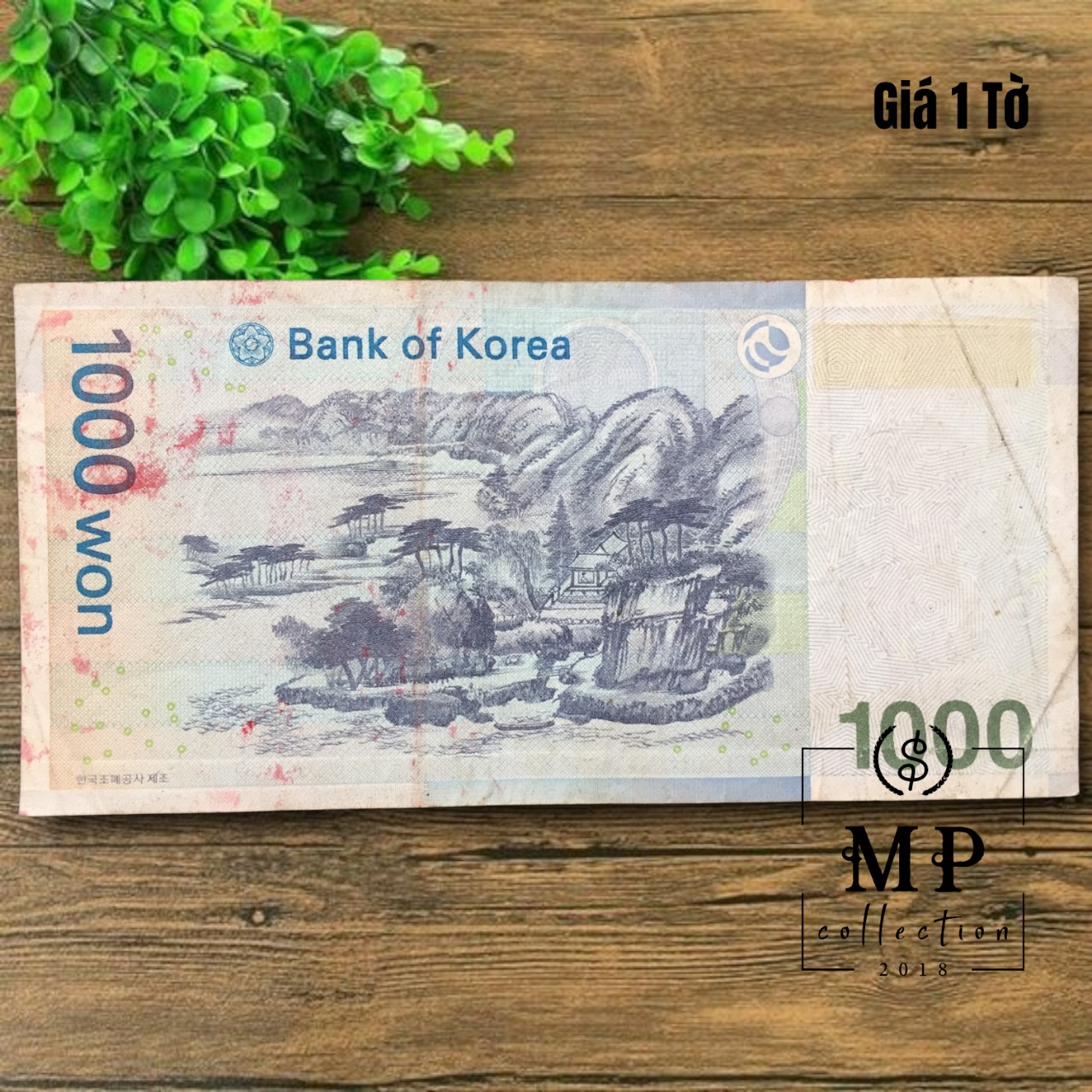 Tờ tiền Hàn Quốc mệnh giá 1000 won cũ - Tặng túi nilon bảo quản