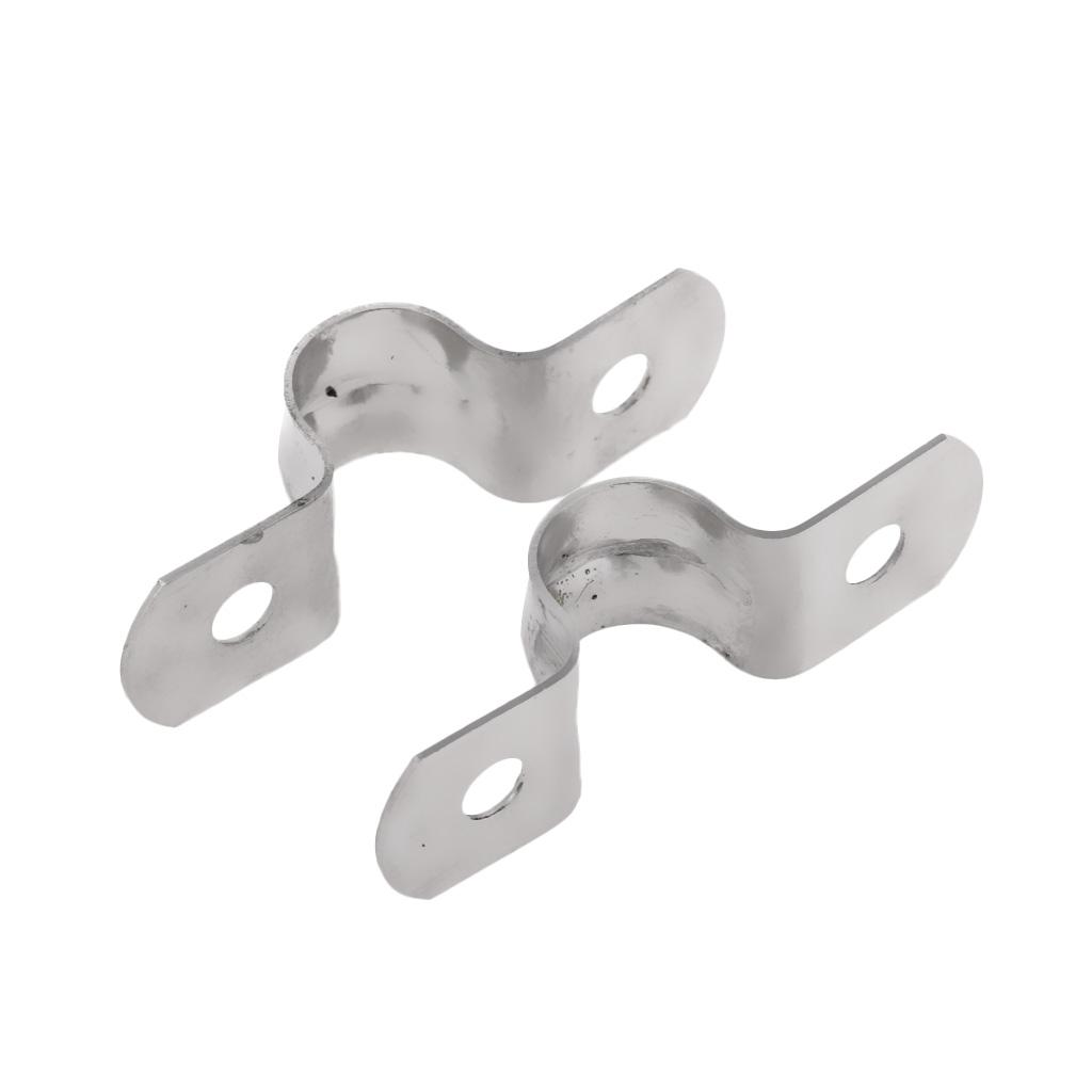 2 Pieces Pipe Tube Conduit Stainless Steel Hanger U Strap Clamps Clip
