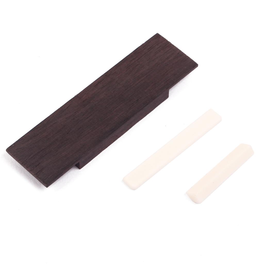 Rosewood Bridge With Bone Saddle and nut for 3 String CIGAR BOX Guitar