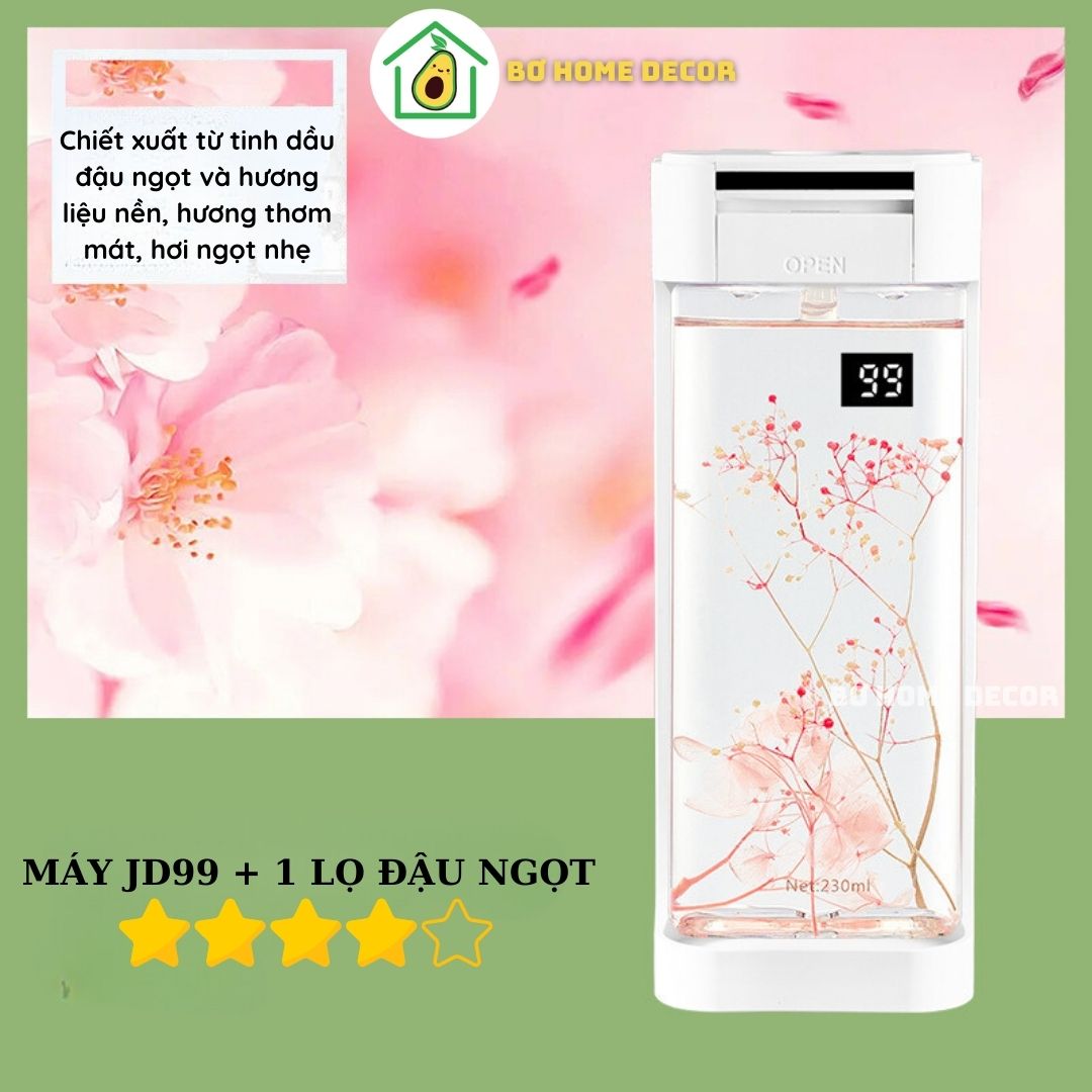 Máy xịt thơm phòng tự động, máy phun tinh dầu JD99, thể tích lớn 230ml, pin dung lượng cao 12000mAh