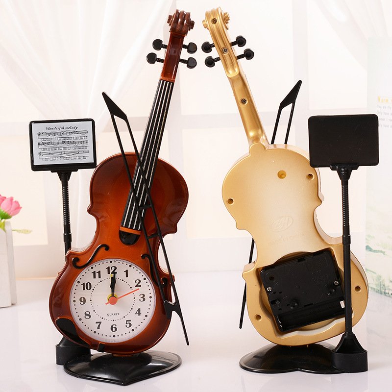 Đồng hồ báo thức để bàn trang trí hình cây đàn Violin