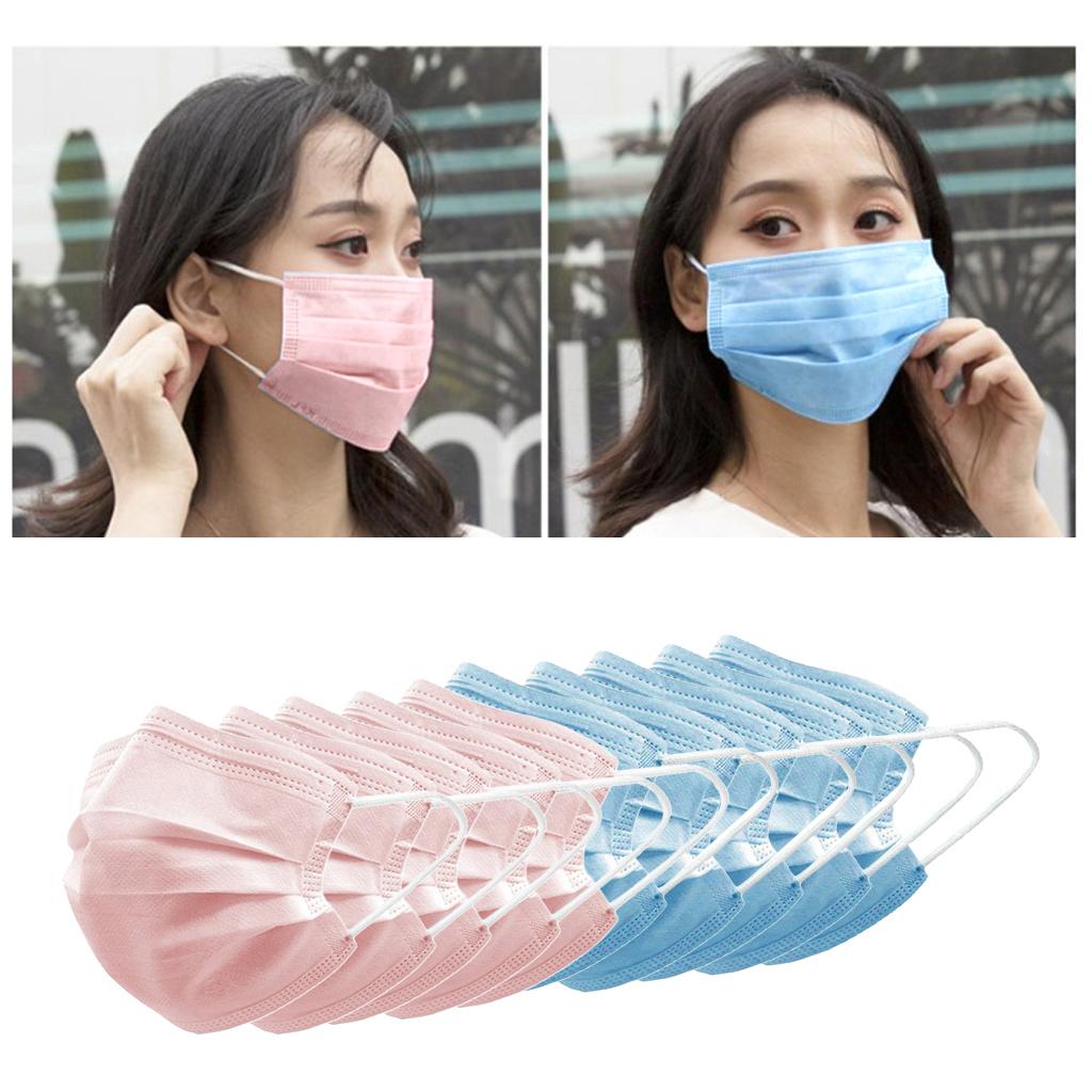10pcs Disposable Face Cover 3 Layers Dust Proof Air Pollution Protection Mouth Cover