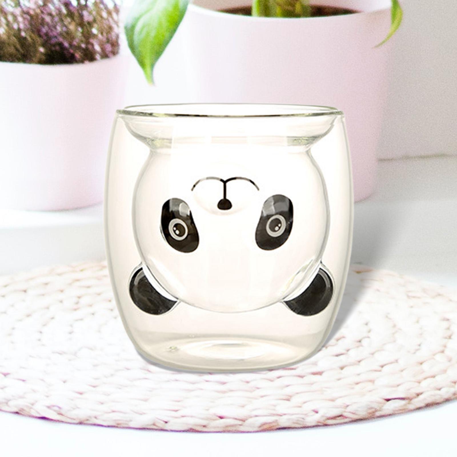Double Wall Insulated Coffee Mug Cute Cartoon Panda for Kitchen Home Party