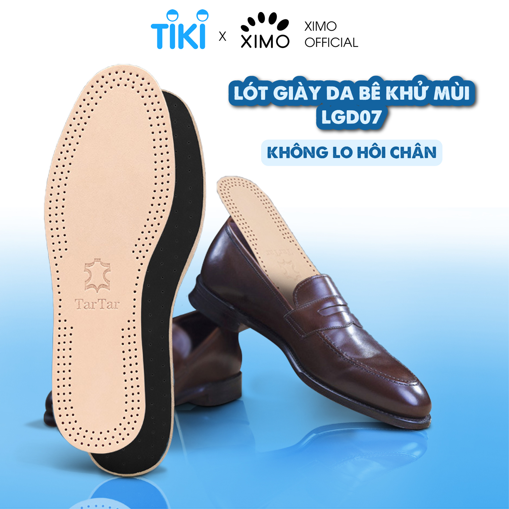 Lót giày da bê khử mùi không bị hôi chân XIMO
