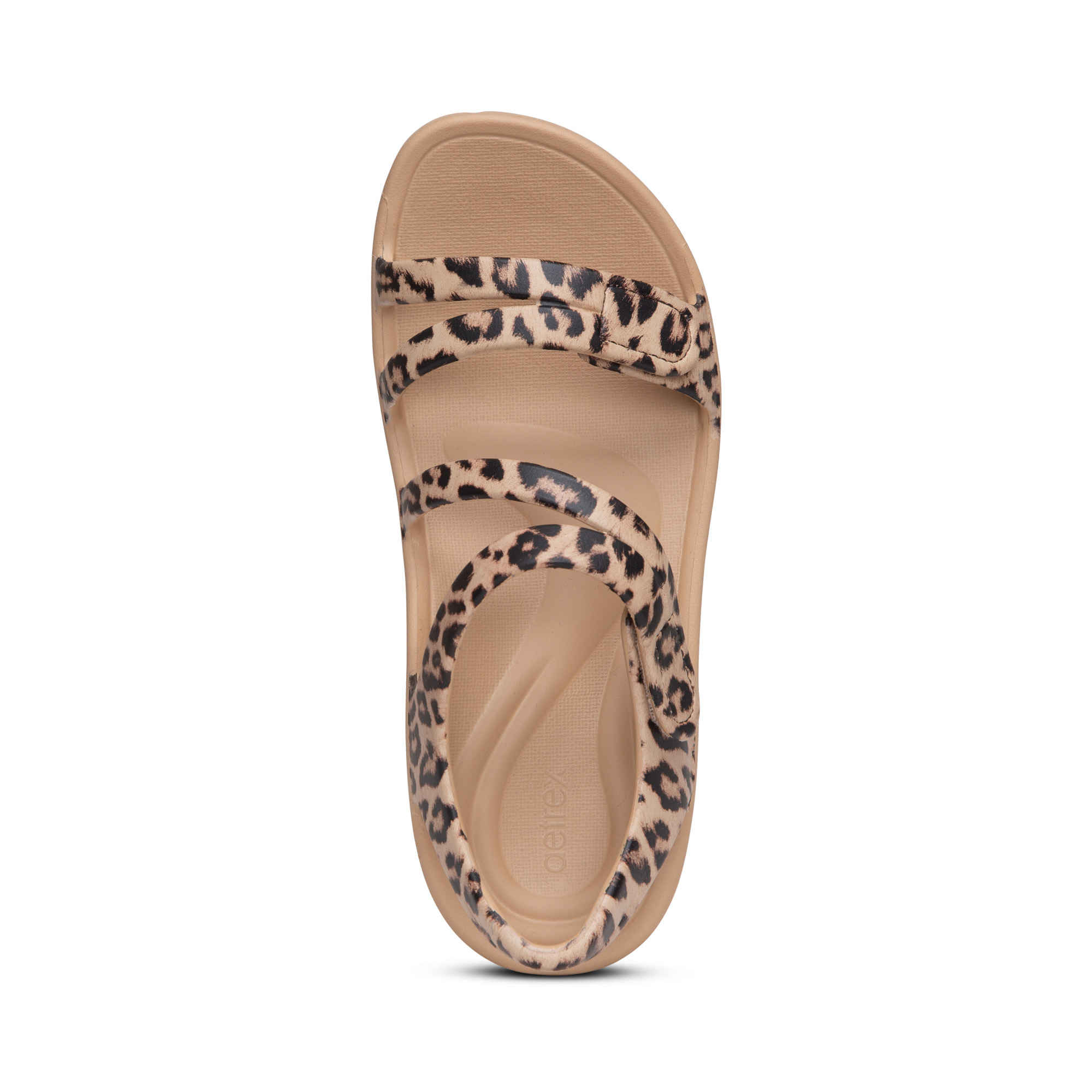 Giày sandal sức khoẻ nữ Aetrex Jillian Sport Leopard - nâng vòm giảm đau gai gót chân
