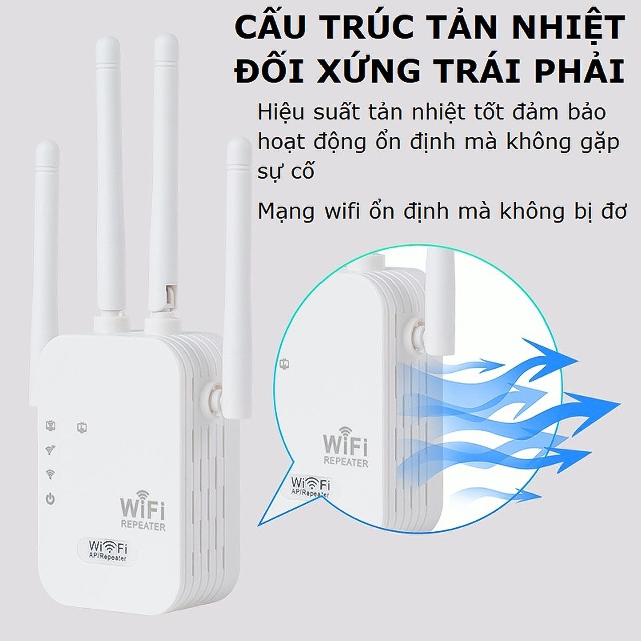 Kích sóng wifi tốc độ cao 4 râu 300mbps Vinetteam, sử dụng siêu mượt kiêm Router kích wifi siêu mạnh - hàng chính hãng