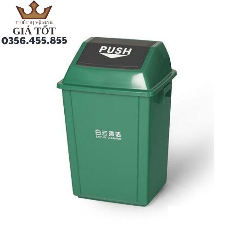 Thùng rác nhựa nắp lật Baiyun 100L - hàng nhập khẩu