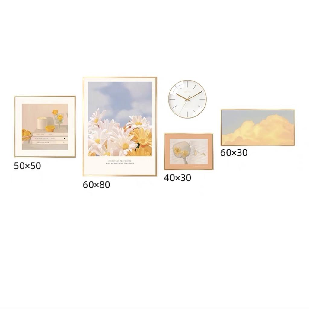 Tranh canvas tràn viền treo tường phòng khách, tranh bông hoa sắc màu H 140-144