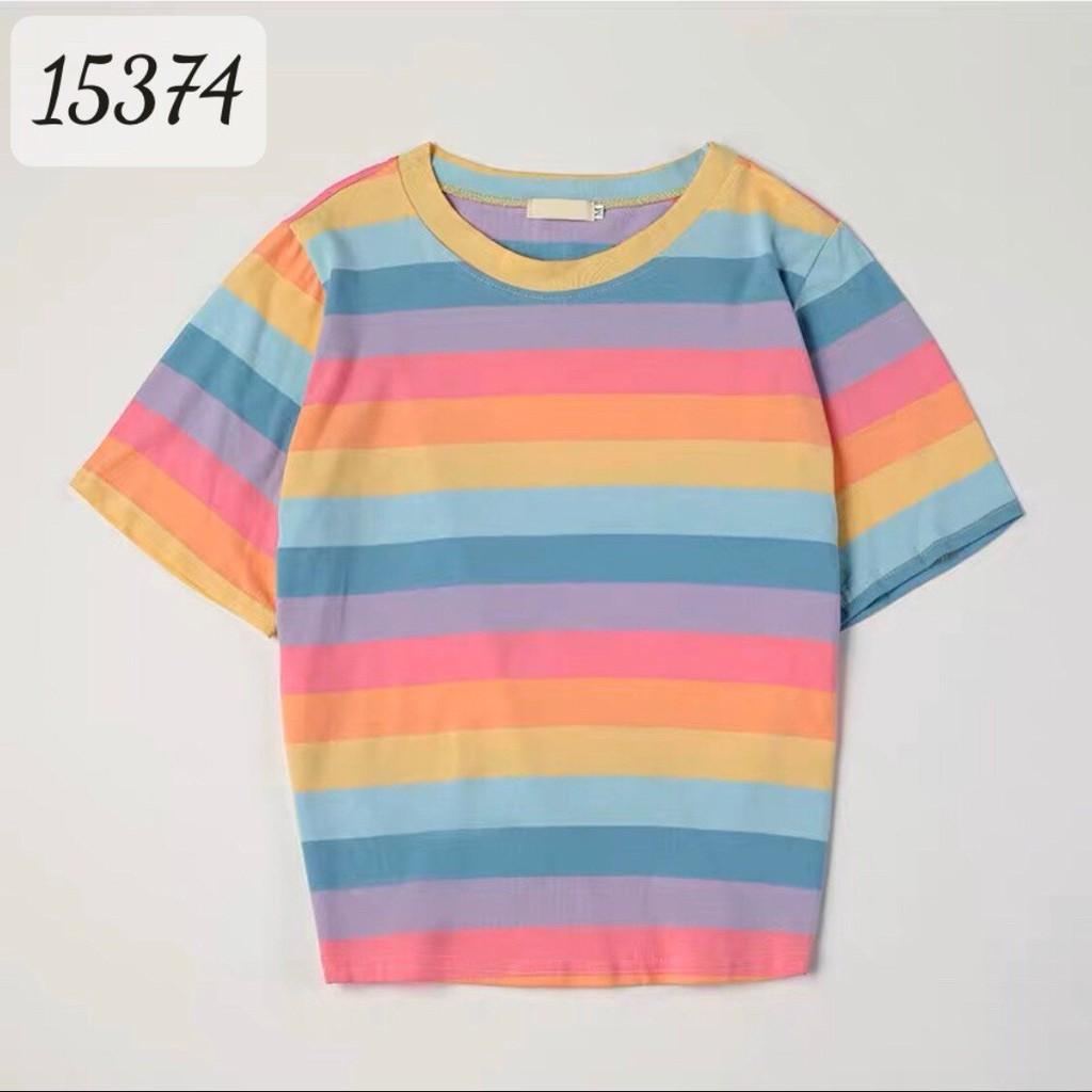 15374 Áo BIG SIZE sọc Cầu vòng