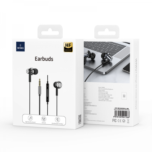 Tai Nghe Wiwu Earbuds EB311 Jack 3.5 Nghe Gọi Đàm Thoại Âm Thanh HD - Hàng chính hãng