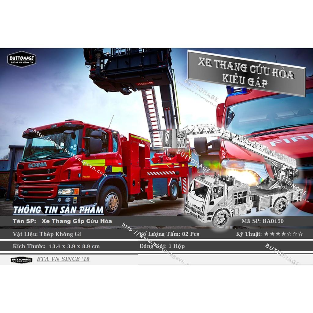 Mô Hình Lắp Ráp 3d Xe Thang Cứu Hỏa Dạng Gập