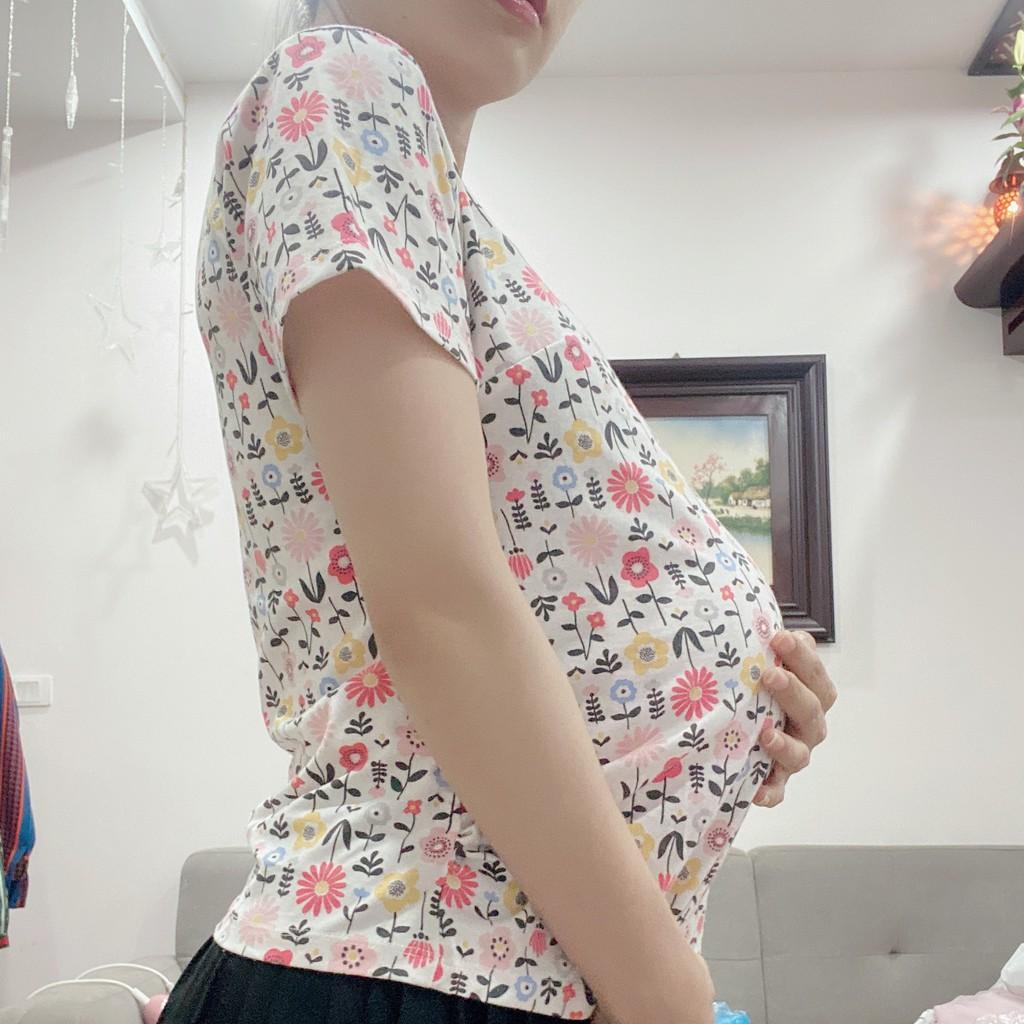 Áo thun bầu đẹp dáng ôm- Slim Tshirt for pregnant mothers 4x-70kg-Snugg