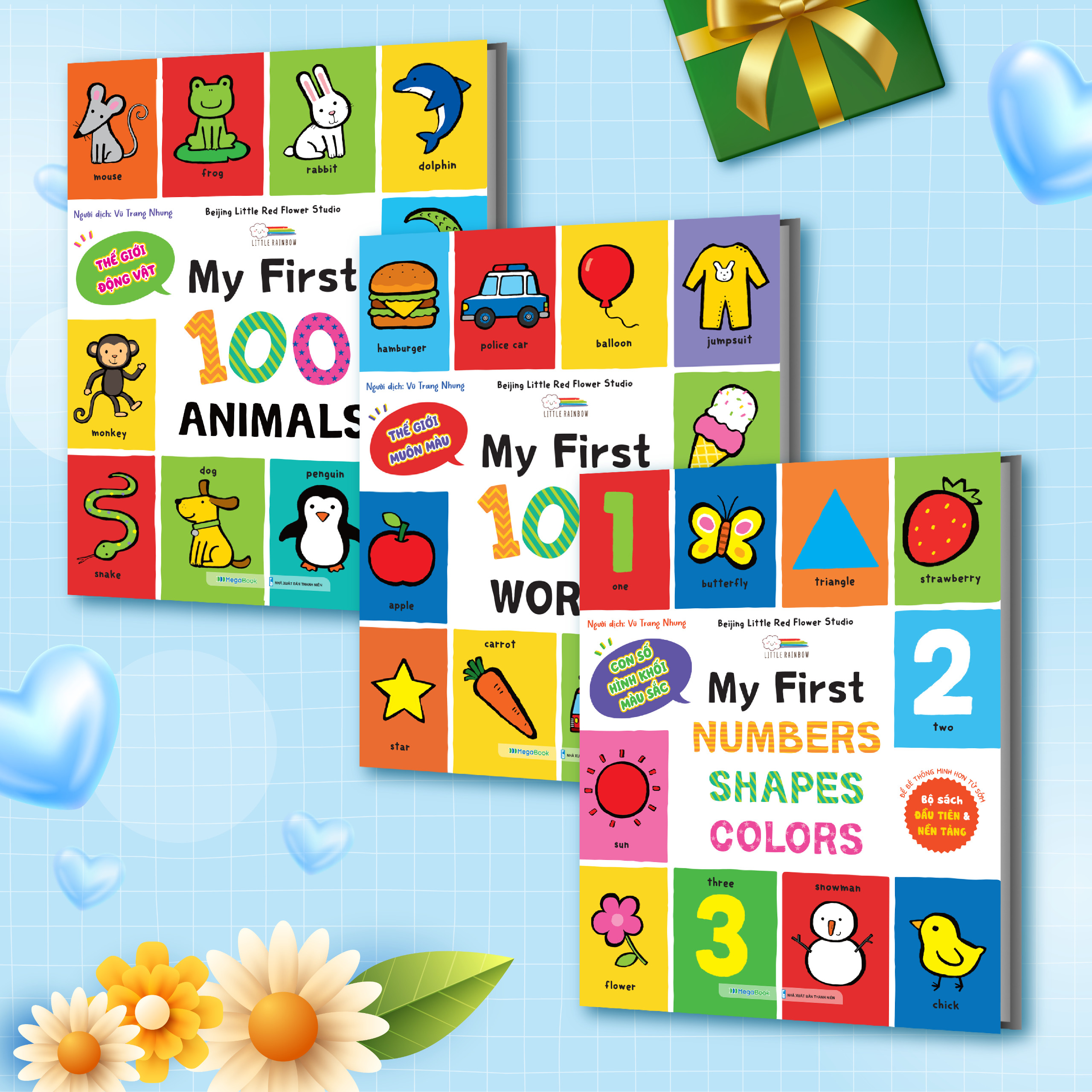 Combo My First 100 Words - 100 Animals - Numbers - Shapes - Colors - Sách từ vựng đầu đời cho bé (3 cuốn)