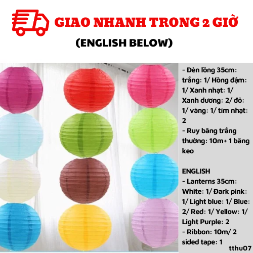 Bộ đèn lồng trung thu nhiều màu tthu07