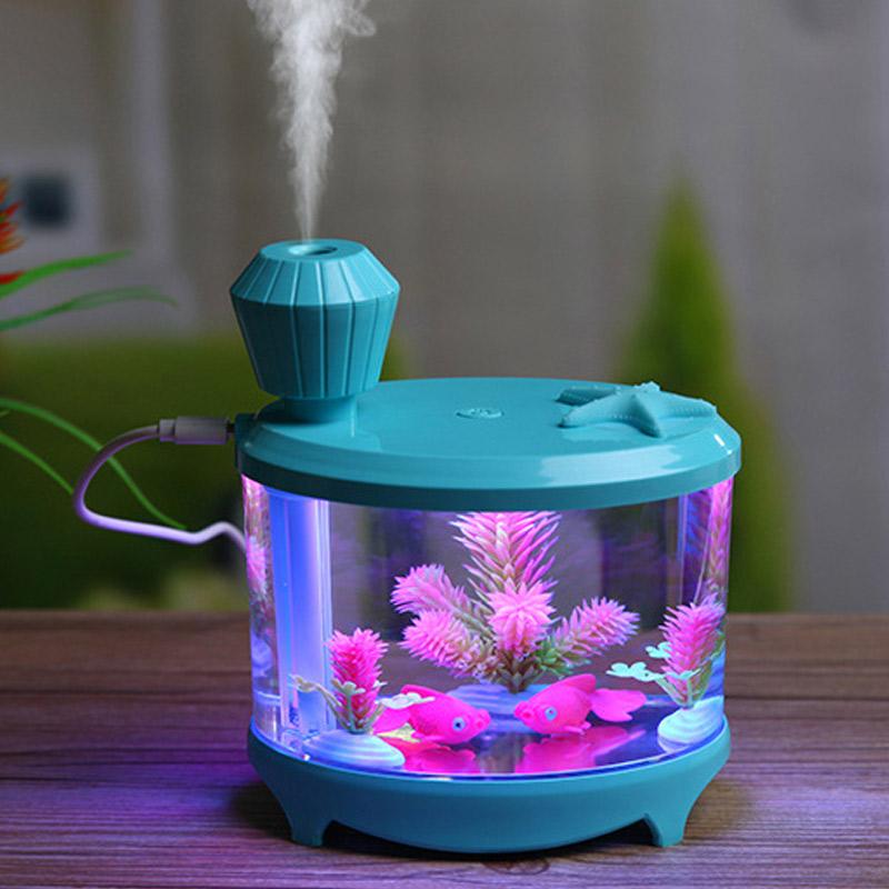 Bể Cá Mini Máy Phun Sương Tạo Ẩm Khuếch Tán Tinh Dầu 460 Ml Im Lặng Atomizer USB Máy Phun Dễ Thương Dạ Quang Máy Phun Sương Tạo Thích Hợp Cho Văn Phòng Nhà