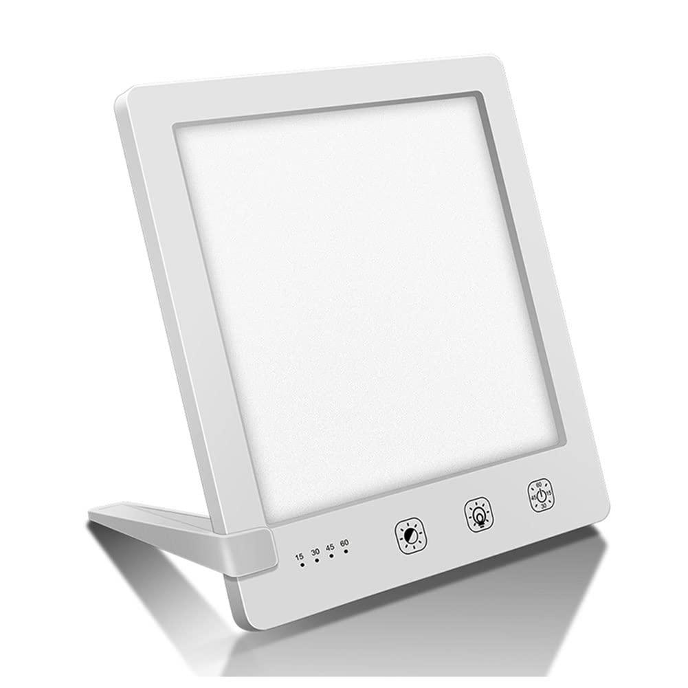 Đèn trị liệu ánh sáng, 2000-10000 Lux, đèn năng lượng mặt trời tự nhiên, hộp đèn LED với 3 mức độ sáng có thể điều chỉnh, phổ LED hoàn chỉnh không có tia cực tím, kiểm soát chạm vào rối loạn giấc ngủ