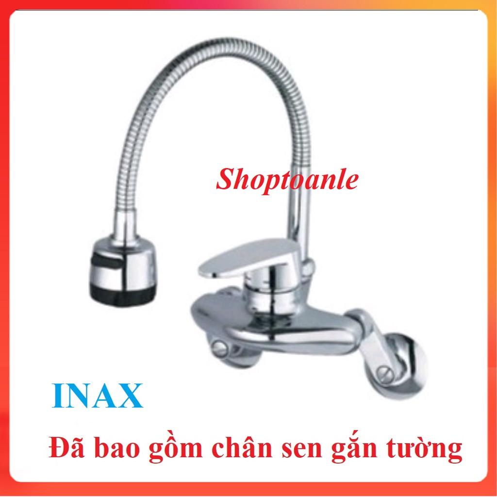 Vòi chậu rửa bát INAX cắm tường nóng lạnh cần mềm bảo hành 5 năm