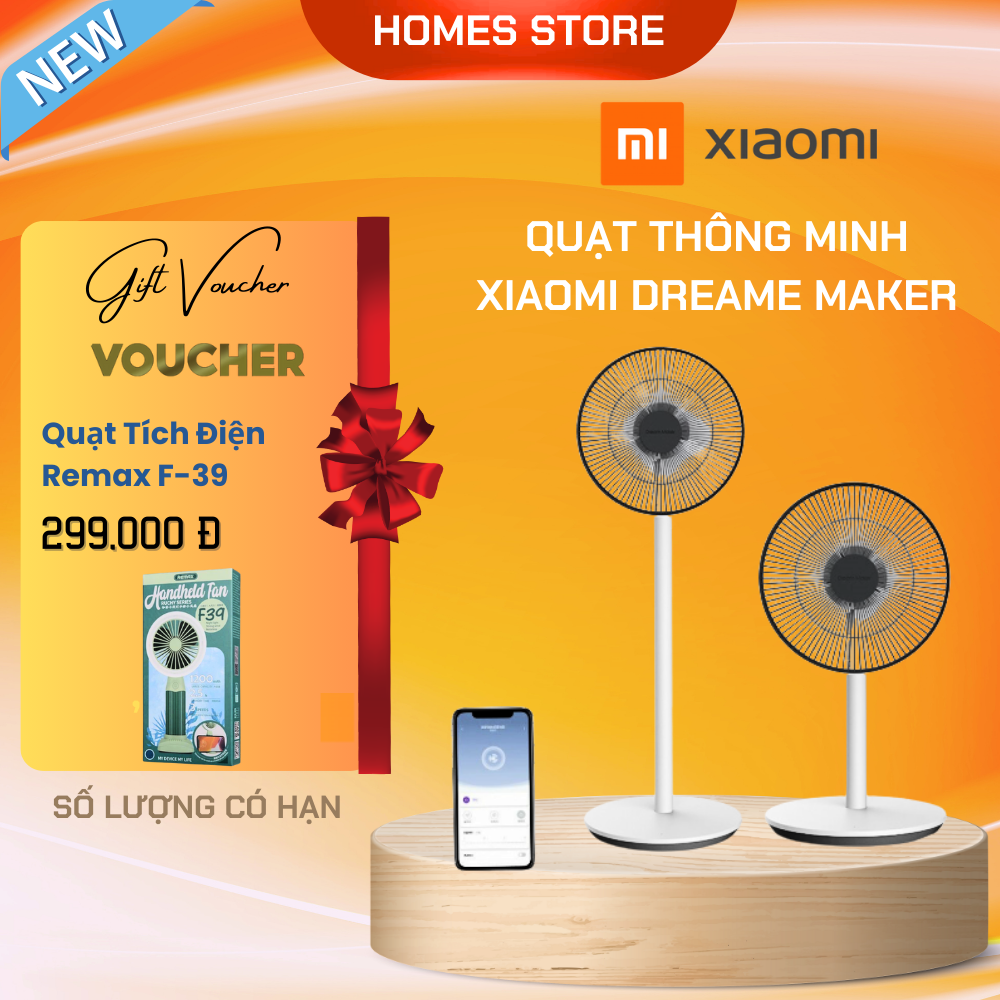 Quạt Điện Thông Minh XIAOMI Smartmi Dream Maker Đa Tốc Độ Gió Quạt Siêu Êm, Kết Nối App Thông Minh Công Suất 33 W- Hàng Quốc Tế