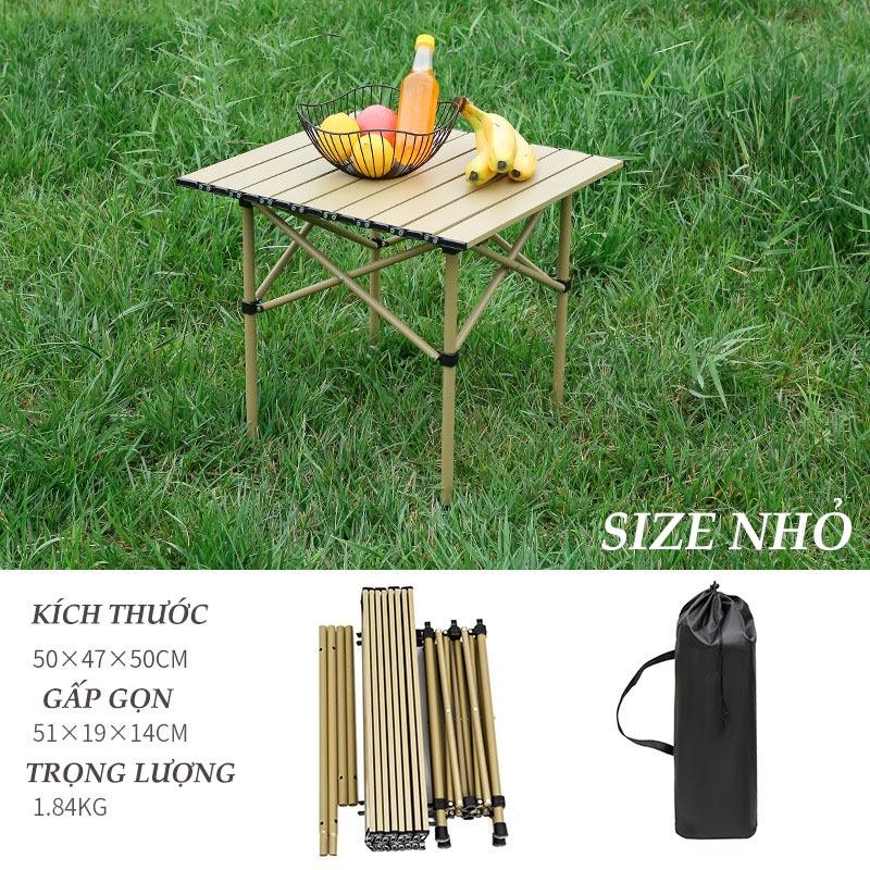 Bàn nhôm dã ngoại gấp gọn , bàn picnic camping du lịch bỏ túi hợp kim nhôm trọng lượng nhẹ, độ bền cao, nhỏ gọn