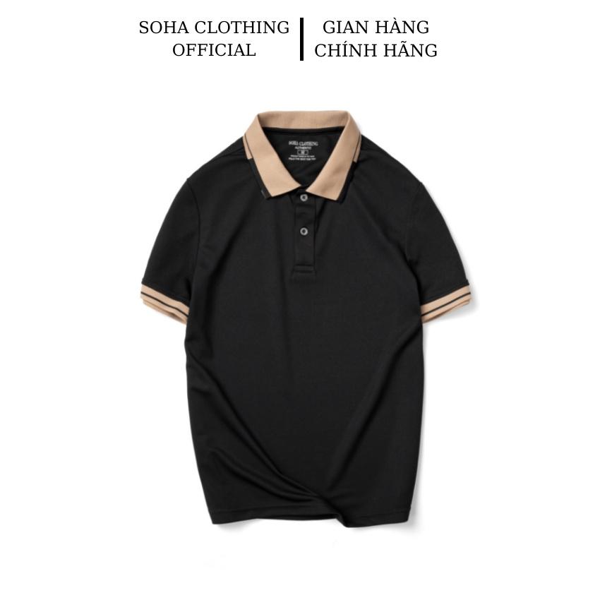 Áo Thun Polo Nam Basic TRƠN cổ phối vải Cá Sấu chuẩn form,hình in sắc nét, POLO T 22-SoHa Clothing