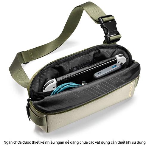 TÚI ĐEO CHÉO TOMTOC (USA) LIGHTWEIGHT SLING BAG GREEN Lưu trữ đa chức năng - HÀNG CHÍNH HÃNG