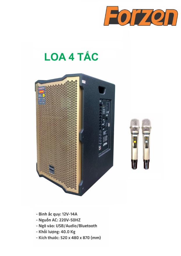 Loa kéo cao cấp Forzen V-15G (4 Tấc gỗ, 3 đường tiếng) - Model mới nhất 2021 - Hàng chính hãng