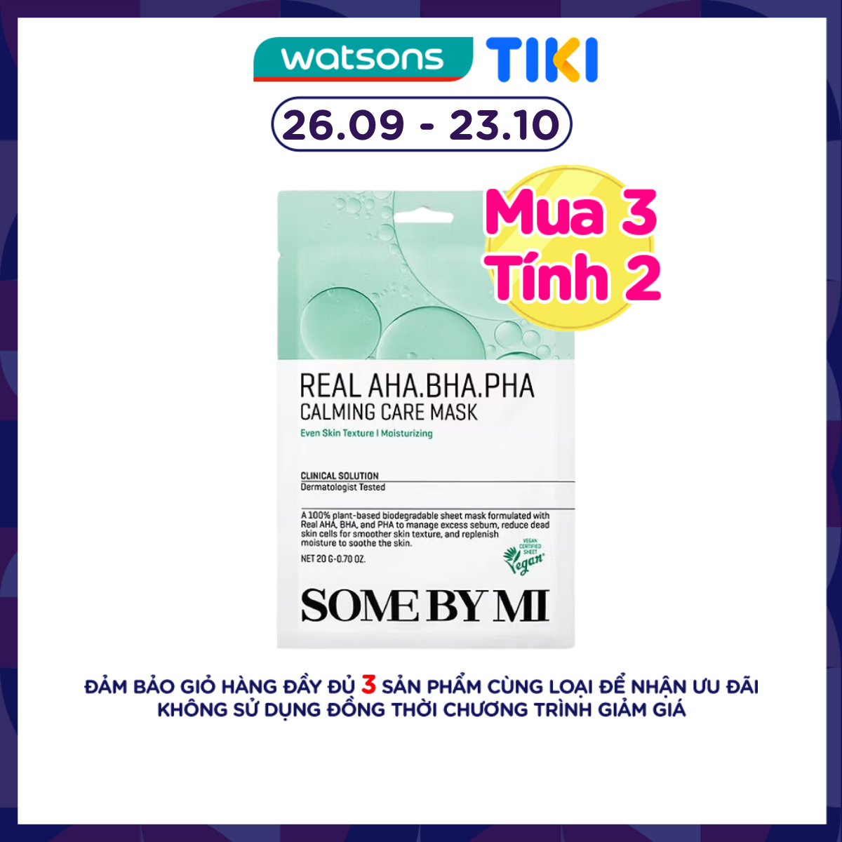 Mặt Nạ Giấy Some By Mi Real AHA-BHA-PHA Calming Care Mask 20g