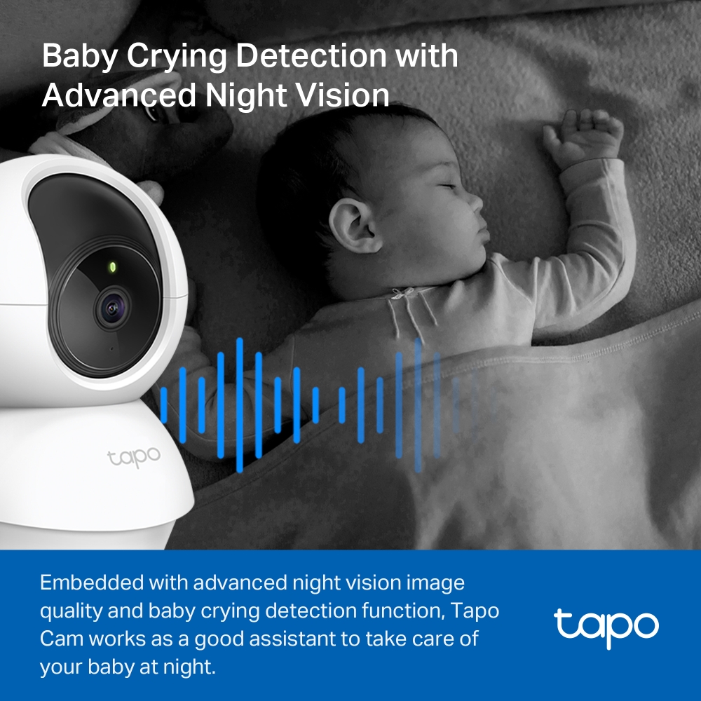 Camera WiFi TPLink Tapo C200 2.0MP Chuẩn 1080P Đèn hồng ngoại Âm thanh 2 chiều - Hàng chính hãng FPT phân phối